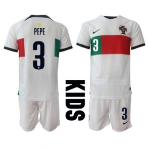 Portugal Pepe #3 Replica Away Stadium Kit for Kids World Cup 2022 Short Sleeve (+ pants)